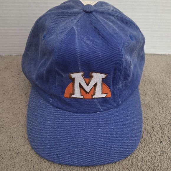 Vintage Malibu Caribbean Rum Liquor Advertising Hat Ball Cap Blue Stretch - Picture 1 of 10